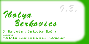 ibolya berkovics business card